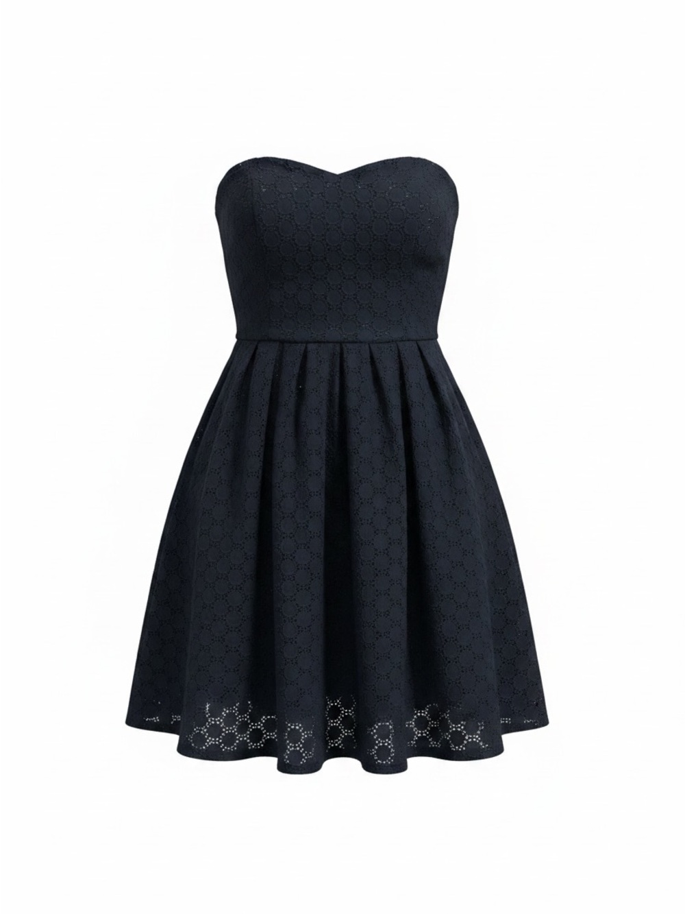 Gap 100 % Cotton Strapless Eyelet Mini Summer Dress Navy Size 6